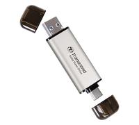 Transcend ESD310S SSD Portable 2TB Haute Vitesse jusqu'à 1050 MB/s, Ultra Compact, Compatible Type-A/Type-C PS4/PS5 Testé pour USB 10Gbps, Argent - TS2TESD310S