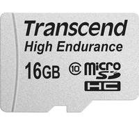 Carte microSDHC Transcend High Endurance 16 GB Class 10 avec adaptateur SD