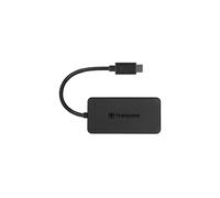 Transcend HUB2C : Hub USB 3.2 Gen 1 Type-C vers 4 Ports Type-A, Noir, Compatible Windows/macOS/Linux, 5V/0.9A, 115x30x180mm, 63g