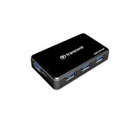 Transcend HUB3 Noir - Hub USB 3.2 Gen 1 4 Ports Type-A, Alimentation Externe, Compatible Windows/macOS/Linux, 49.5x15x78.6mm