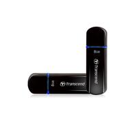 Transcend JetFlash 600 8 Go USB 2.0 Type-A Noir Compatible Windows/macOS/Linux, Dimensions 100x10x130 mm, Poids 15g, Certification CE/FCC/BSMI/KC/RCM/EAC