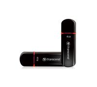 Transcend JetFlash 600 TS4GJF600 - Clé USB 4Go USB 2.0 Type-A Noir, Compatible Windows/macOS/Linux, Dimensions 100x10x130mm, 15g