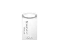 Transcend JetFlash 710 32Go USB 3.2 Gen 1 Argent, Boîtier Métal, Résistant Poussière/Chocs/Éclaboussures, Dim. 22.4x12.2x6mm, 3.3g
