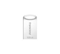 Transcend JetFlash 710 TS128GJF710S - Clé USB 128 Go Type-A USB 3.2 Gen 1 - Boîtier Métal Argenté, Dimensions 22.4x12.2x6mm, Poids 3.3g