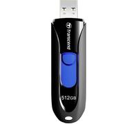 Transcend 512Go JetFlash 790 Clé USB 3.0, noir | Clé USB 3.2 Gen 1, design rétractable sans capuchon avec porte-clés, stockage et sauvegarde de données