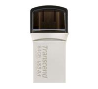 Transcend TS64GJF890S Clé USB 3.1 - 64 Go JetFlash Argent