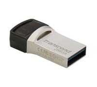 Transcend JetFlash 890 - Clé USB - 256 Go - USB 3.1 Gen 1 / USB-C - argent