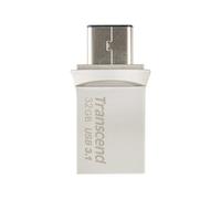 Transcend Clé USB JetFlash 890 TS32GJF890S 32 Go USB Type-A/Type-C 3.2 Gen 1 (3.1 Gen 1) Noir/Argent