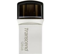 Transcend JetFlash 890 Mémoire supplémentaire USB pour smartphone/tablette argent 128 GB USB 3.1 (2è gén.), USB-C®