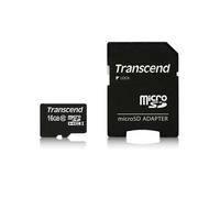 Transcend MicroSDHC 16Go Classe 10 UHS-I, Vitesse Lecture 90MB/s, Mémoire NAND, TS16GUSDHC10 avec Adaptateur SD, Dimensions 15x11x1mm