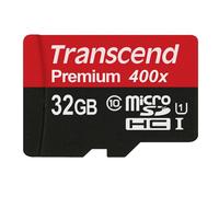 Carte microSDHC Transcend Premium 32 GB Class 10, UHS-I avec adaptateur SD