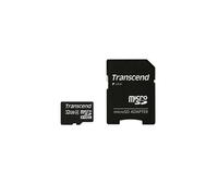 Transcend MicroSDHC 32Go Classe 4 TS32GUSDHC4 : Mémoire Flash 4Mo/s, Adaptateur SD inclus, Dimensions 11x15x1 mm, -25°C à 85°C