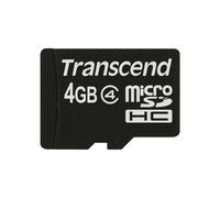 Transcend MicroSDHC 4Go TS4GUSDC4 - Carte mémoire 11x15x1mm, Noir, Tension 2.7V, Température -25°C à 85°C, Plug and Play