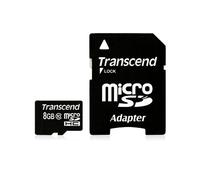 Transcend MicroSDHC 8Go Classe 10 UHS-I, Vitesse Lecture 90Mo/s, Mémoire NAND, Adaptateur SD Inclus, Dimensions 15x11x1mm, Température -25°C à 85°C