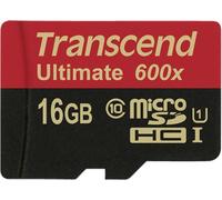 Transcend microSDHC MLC 16GB Class 10 UHS-I 600x + adaptateur SD