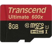 Transcend microSDHC MLC 8GB Class 10 UHS-I 600x + adaptateur SD