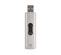 Transcend ESD320A - SSD - chiffré - 1 To - externe (portable) - USB 3.2 Gen 2x1 - AES 256 bits - gris doux Gris doux, Argent G