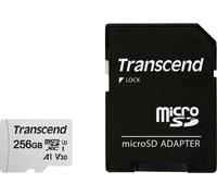 Transcend Premium 300S Carte microSDXC 256 GB Class 10, UHS-I, UHS-Class 3, v30 Video Speed Class, A1 Application Performance Class avec adaptateur SD