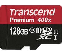 Transcend Premium - Carte mémoire flash (adaptateur microSDXC vers SD inclus) - 128 Go - UHS Class 1 / Class10 - 300x - microSDXC
