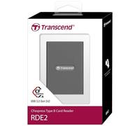 Transcend RDE2 Lecteur de cartes CFExpress type B, USB 3.2 Gen 2x2, Type-C | Boîtier en aluminium, pour les professionnels de la photographie et du cinéma