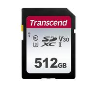 Transcend SDC300S Carte mémoire SDXC 512GB UHS-I, C10, U3, V30, 4K, Full HD, jusqu'à 95/40 MB/s (Idéal pour appareils photo numériques) avec emballage Frustration Free - TS512GSDC300S-E