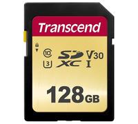 Transcend SDC500S SDXC Carte mémoire 128GB UHS-I, C10, U3, V30, 4K, Full HD, MLC, jusqu'à 95/50 MB/s (Modèle pour appareils photo reflex et caméscopes avancés) - TS128GSDC500S-E