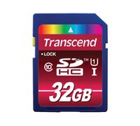 Transcend SDHC 32Go Classe 10 UHS-I U1 MLC, Vitesse Lecture 90Mo/s, Endurance 10000 Cycles, Température -25°C à 85°C, Référence TS32GSDHC10U1