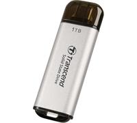 Transcend SSD Portable ESD300S 1TB USB Type-C 10 Gbit/s Compatible PS4/PS5, Argent - TS1TESD300S