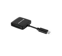 Transcend TS-RDC3 USB Type-C SD Card Reader for iPhone15 16/iPad/Mac, Android/Tablet/Laptop/Windows/PC/Computer, 2 in 1 Dual Slot Memory/Supports SD/Micro SD/SDHC/SDXC with Type C Device