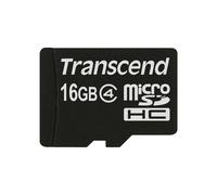 Transcend TS16GUSDC4 : Carte MicroSDHC 16 Go Classe 4, 11x15x1mm, Tension 2.7V, Température Opération -25 à 85°C