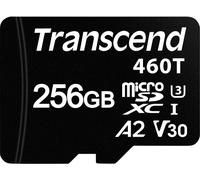 Transcend TS256GUSD460T-VS1 Carte microSD au détail 256 GB compatible technologie 3D NAND, convient pour des applications industrielles, optimisé pour un