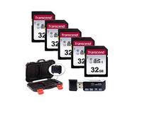 Transcend TS32GSDC300S Lot de 5 cartes mémoire SD UHS-I U1 32 Go + étui pour cartes mémoire flash