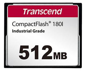 Transcend TS512MCF180I Carte CF 180I 512 Mo pour machine CNC de qualité industrielle