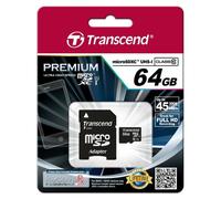 Transcend TS64GUSDU1 Carte mémoire Micro SD Classe 10 UHS-I 64 Go Noir