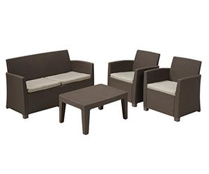 Transcontinental Allibert Corona Ensemble de Salon avec boîte rembourré - Gris Graphite