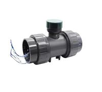 Transducteur à ultrasons, Débitmètre d'eau numérique en PVC avec écran LCD, sortie RS485, capteur de tuyau résistant aux acides et aux alcalis for l'irrigation,Long temps de travail(ZJPVC-LCD-DN50)