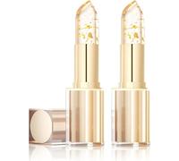 Transferproof Color Changing Lipstick, Color Changing Lipstick Gold Foil for Women, Moisturizing Glossy Shine Lip Gloss, Long Lasting 24 Hours (2pcs, one size)