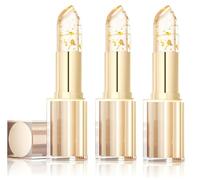 Transferproof Color Changing Lipstick, Color Changing Lipstick Gold Foil for Women, Moisturizing Glossy Shine Lip Gloss, Long Lasting 24 Hours (3pcs, one size)