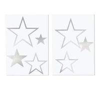 Transfert 6 étoiles argentées thermocollantes à repasser Argenté G