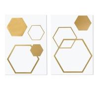 Transfert 6 hexagones dorés thermocollants à repasser - Rayher Doré G