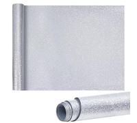 Transfert de Chaleur en Vinyle, Glitter Papier Transfert Rouleau de Vinyle Thermocollant Pailleté Film HTV Holographique DIY pour Vêtements T-Shirt Textile Logos,100cmx30cm (Argent)