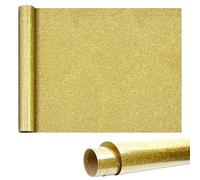 Transfert de Chaleur en Vinyle, Glitter Papier Transfert Rouleau de Vinyle Thermocollant Pailleté Film Holographique DIY pour Vêtements T-Shirt Textile Logos,100cmx30cm (Or)