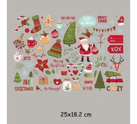 Transfert De Chaleur Pour Vêtements De La Série De Noël, Autocollants De Colle Thermofusible Fait À La Main Pour Sacs T-Shirt, Matériel De Décoration