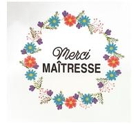 Transfert Textile Merci Maitresse 10 X 10 Cm
