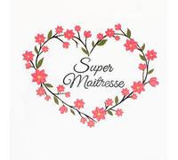 Transfert textile Super Maitresse 17 x 17 cm