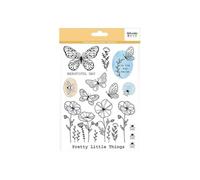 Transfert textile thermocollant A5 - fleurs et papillons