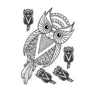 Transfert Thermocollant Chouettes Noir A4