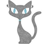 Ki-Sign Transfert thermocollant clou et strass Chat 18,5x15 cm