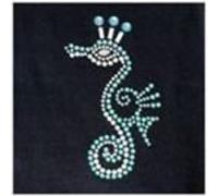 Transfert thermocollant clou et strass hippocampe bleu 10,5x6cm - ki-sign Multicolore - assort. G