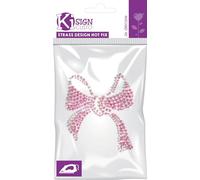 Transfert thermocollant clou et strass Noeud rose